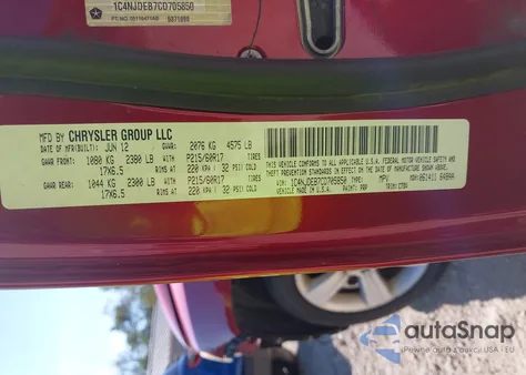 2012 Jeep Compass Latitude from USA, damaged, VIN 1C4NJDEB7CD705850